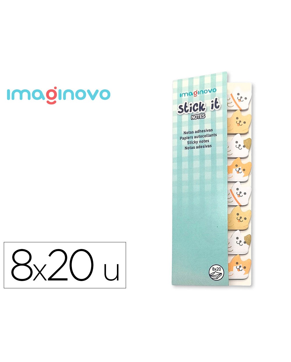 Bloc notas adhesivas imaginovo marcapaginas perrito 120 hojas 8x15x48 mm