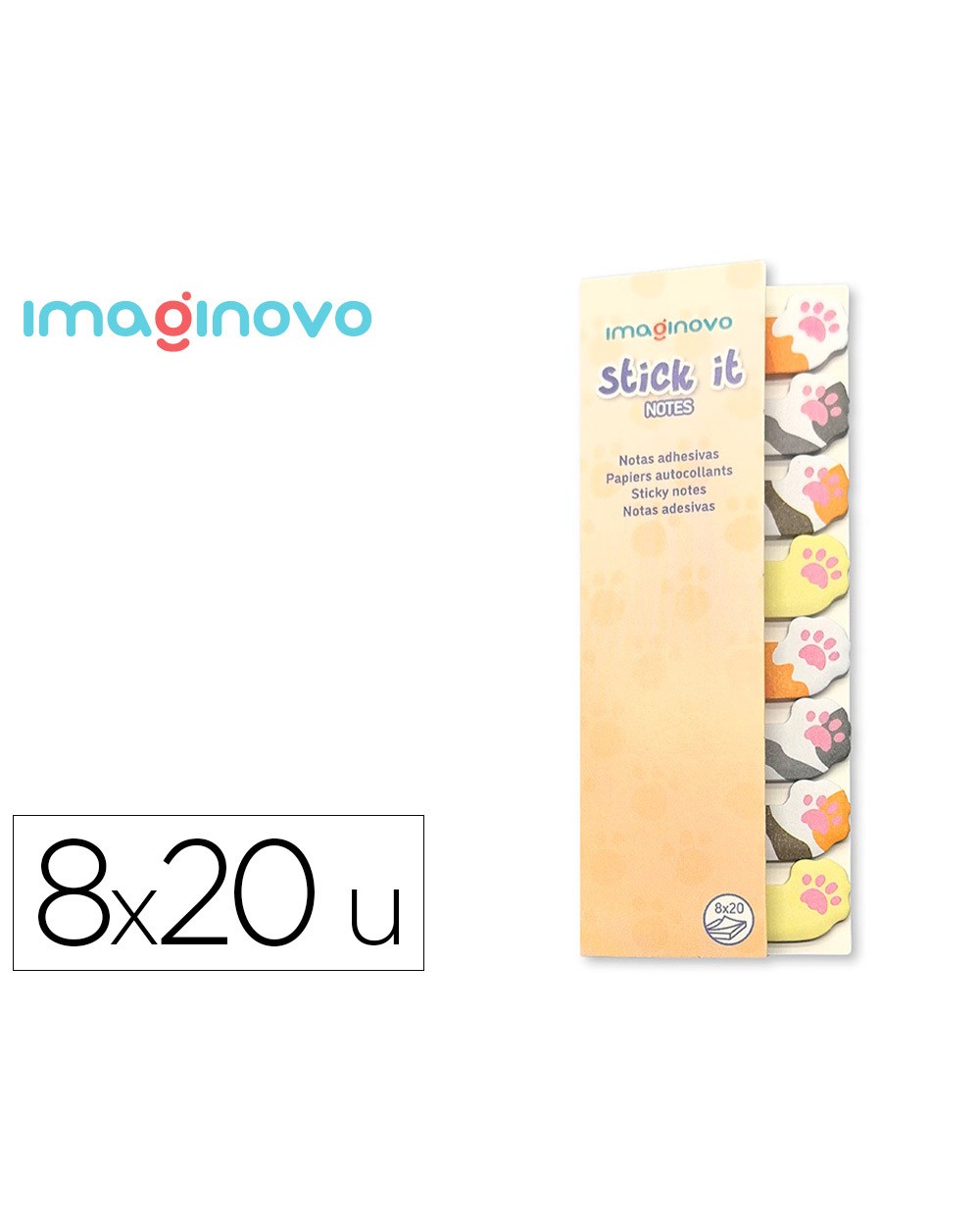 Bloc notas adhesivas imaginovo marcapaginas patita 120 hojas 8x15x48 mm