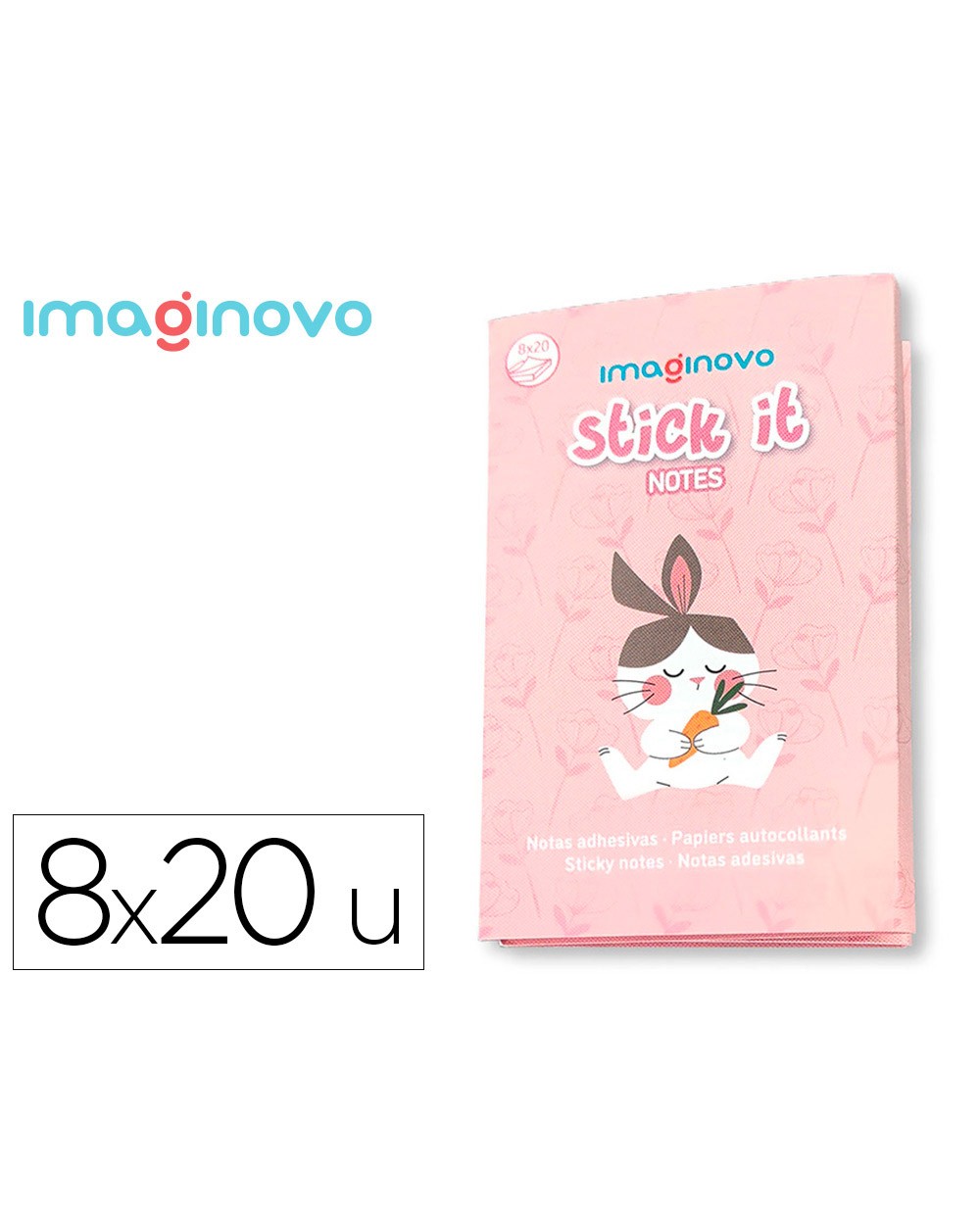 Notas adhesivas imaginovo stick it notebook 20 notas adhesivas conejito tamanos surtidos