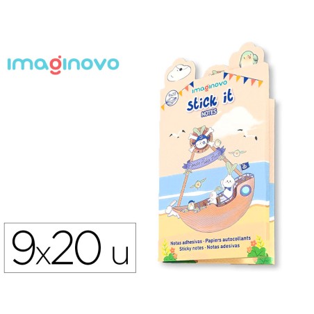 Notas adhesivas imaginovo stick it notebook 20 notas adhesivas pirata tamanos surtidos bandera