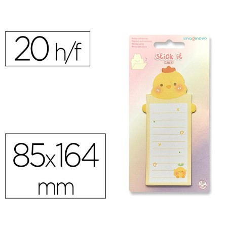Bloc notas adhesivas imaginovo letter con mensaje trasero pollito 20 hojas 85x164 mm