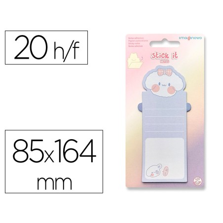 Bloc notas adhesivas imaginovo letter con mensaje trasero perro 20 hojas 85x164 mm