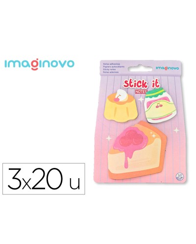 Bloc notas adhesivas imaginovo foodies tarta 20 hojas tamanos surtidos