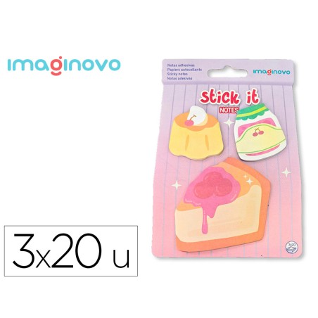 Bloc notas adhesivas imaginovo foodies tarta 20 hojas tamanos surtidos