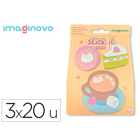 Bloc notas adhesivas imaginovo foodies cafe 20 hojas tamanos surtidos