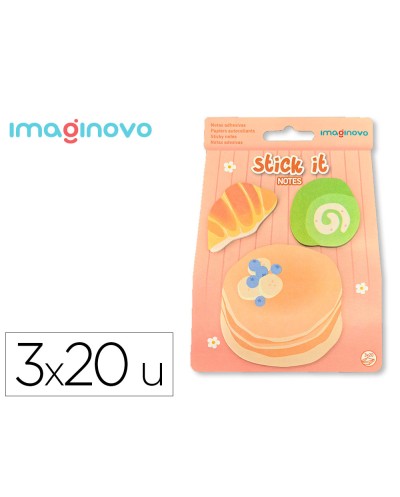 Bloc notas adhesivas imaginovo foodies tortitas 20 hojas tamanos surtidos