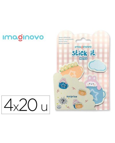 Bloc notas adhesivas imaginovo surprise pegatina sorpresa 20 hojas tamanos surtidos rojo