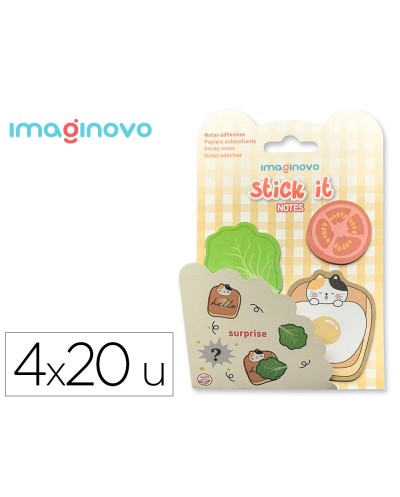 Bloc notas adhesivas imaginovo surprise pegatina sorpresa 20 hojas tamanos surtidos amarillo