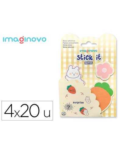 Bloc notas adhesivas imaginovo surprise pegatina sorpresa 20 hojas tamanos surtidos naranja