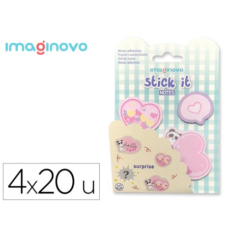Bloc notas adhesivas imaginovo surprise pegatina sorpresa 20 hojas tamanos surtidos azul