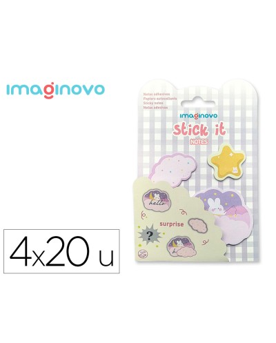 Bloc notas adhesivas imaginovo surprise pegatina sorpresa 20 hojas tamanos surtidos morado