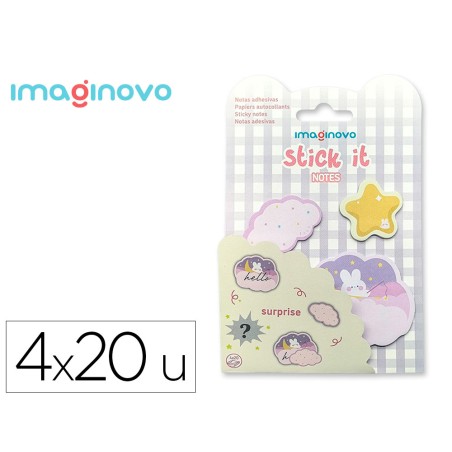 Bloc notas adhesivas imaginovo surprise pegatina sorpresa 20 hojas tamanos surtidos morado