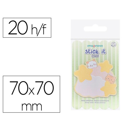 Bloc notas adhesivas imaginovo meow 20 hojas nubes 70x70 mm