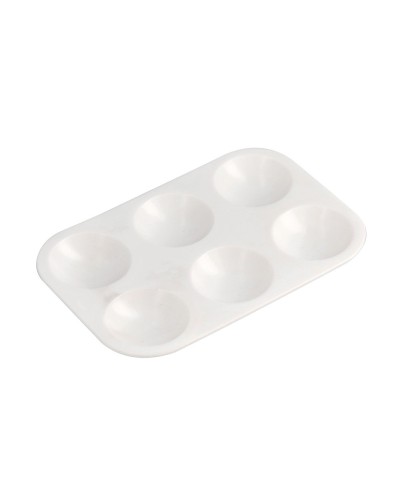 Paleta plastico liderpapel para pintura rectangular con 6 huecos 125x87 cm