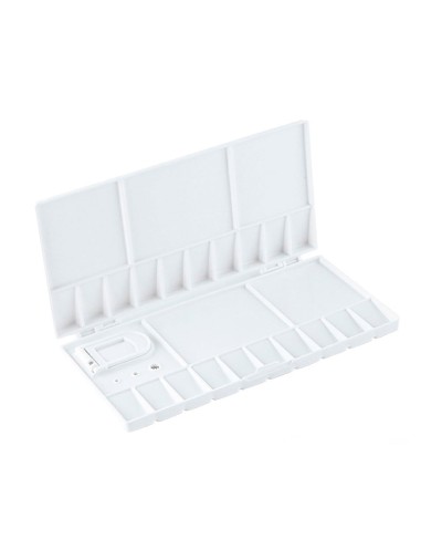 Paleta plastico liderpapel para pintura plegable con tapa y agujero para el pulgar 20x10x18 cm