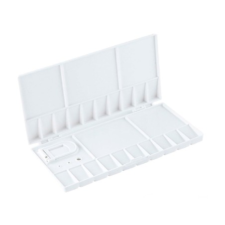 Paleta plastico liderpapel para pintura plegable con tapa y agujero para el pulgar 20x10x18 cm