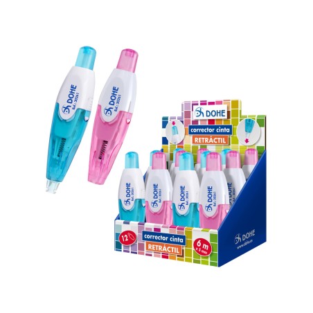 Cinta correctora dohe retractil colores translucidos 5 mm x 6 m