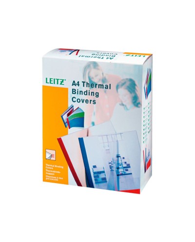 Tapa de encuadernacion termica leitz lomo 4 mm color blanco caja de 100 unidades