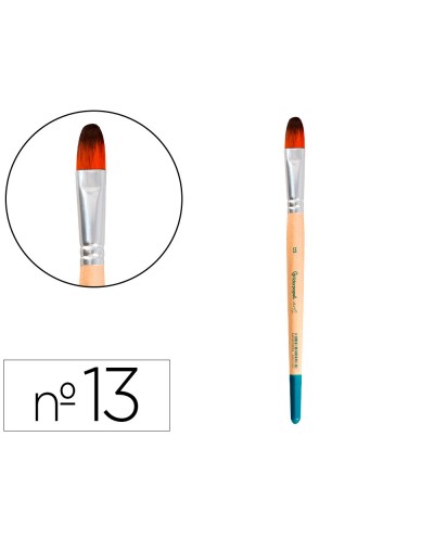 Pincel para pintura acrilica y acuarela liderpapel n 13 punta filbert lengua gato de pelo sintetico certificado