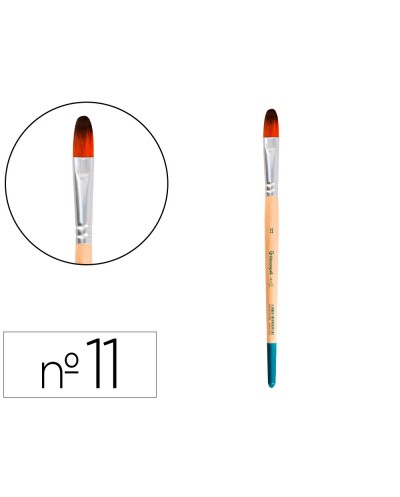 Pincel para pintura acrilica y acuarela liderpapel n 11 punta filbert lengua gato de pelo sintetico certificado
