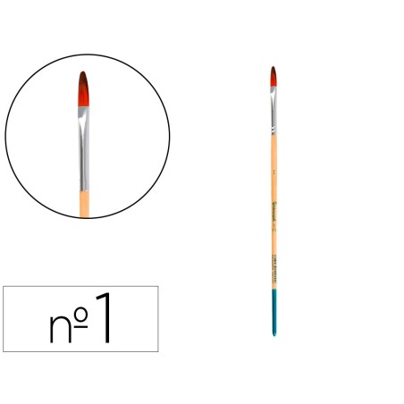 Pincel para pintura acrilica y acuarela liderpapel n 1 punta filbert lengua gato de pelo sintetico certificado