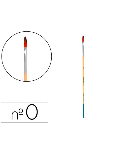 Pincel para pintura acrilica y acuarela liderpapel n 0 punta filbert lengua gato de pelo sintetico certificado