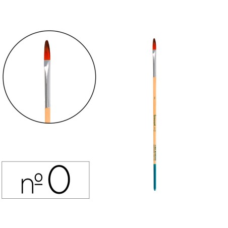 Pincel para pintura acrilica y acuarela liderpapel n 0 punta filbert lengua gato de pelo sintetico certificado