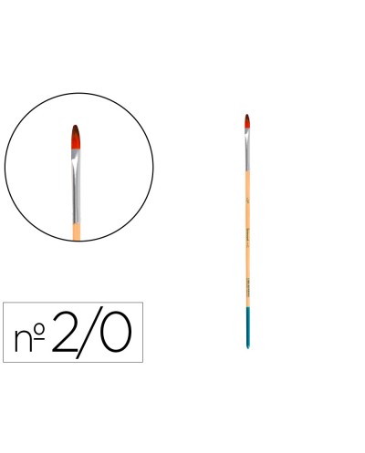 Pincel para pintura acrilica y acuarela liderpapel n 00 punta filbert lengua gato de pelo sintetico certificado