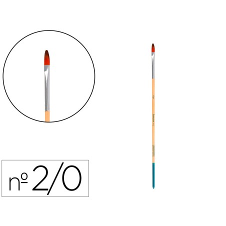 Pincel para pintura acrilica y acuarela liderpapel n 00 punta filbert lengua gato de pelo sintetico certificado