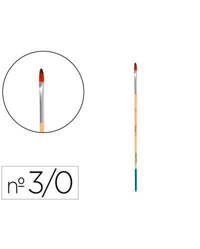 Pincel para pintura acrilica y acuarela liderpapel n 000 punta filbert lengua gato de pelo sintetico certificado