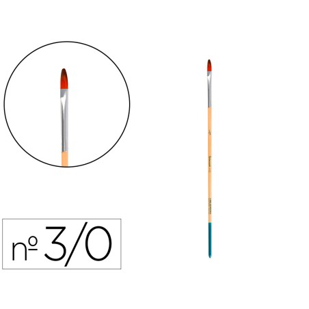 Pincel para pintura acrilica y acuarela liderpapel n 000 punta filbert lengua gato de pelo sintetico certificado