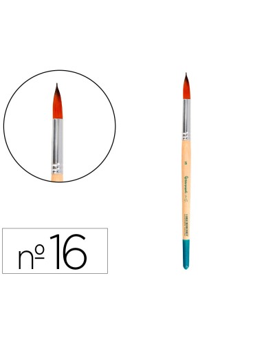 Pincel para pintura acrilica y acuarela liderpapel n 16 punta redonda de pelo sintetico certificado fsc