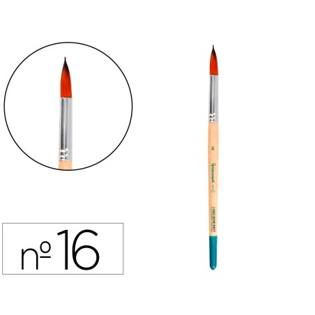 Pincel para pintura acrilica y acuarela liderpapel n 16 punta redonda de pelo sintetico certificado fsc