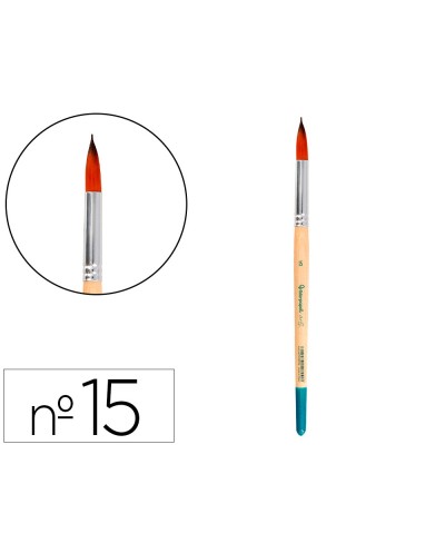 Pincel para pintura acrilica y acuarela liderpapel n 15 punta redonda de pelo sintetico certificado fsc