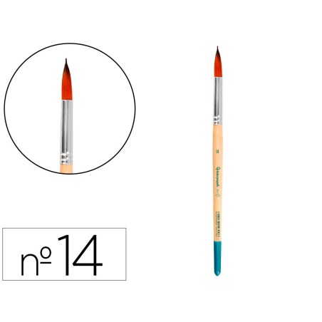 Pincel para pintura acrilica y acuarela liderpapel n 14 punta redonda de pelo sintetico certificado fsc