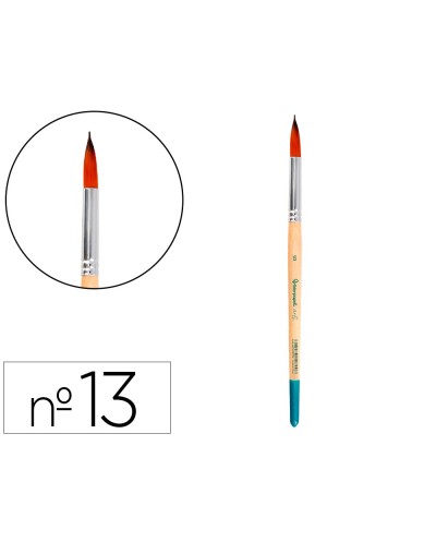 Pincel para pintura acrilica y acuarela liderpapel n 13 punta redonda de pelo sintetico certificado fsc
