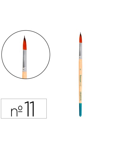 Pincel para pintura acrilica y acuarela liderpapel n 11 punta redonda de pelo sintetico certificado fsc