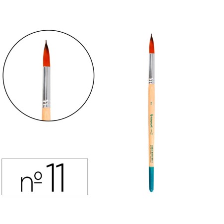 Pincel para pintura acrilica y acuarela liderpapel n 11 punta redonda de pelo sintetico certificado fsc