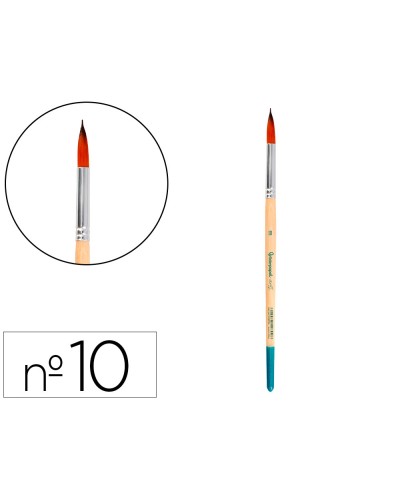 Pincel para pintura acrilica y acuarela liderpapel n 10 punta redonda de pelo sintetico certificado fsc