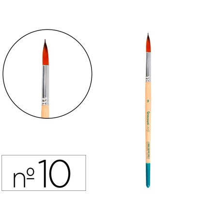 Pincel para pintura acrilica y acuarela liderpapel n 10 punta redonda de pelo sintetico certificado fsc