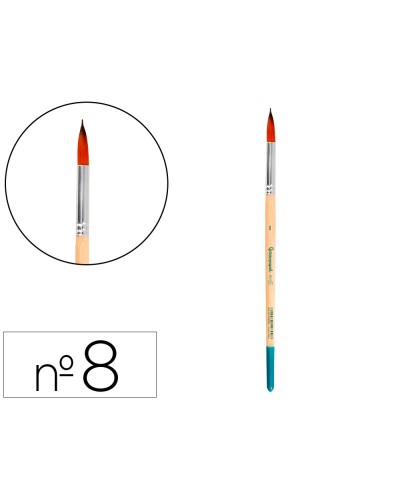 Pincel para pintura acrilica y acuarela liderpapel n 8 punta redonda de pelo sintetico certificado fsc