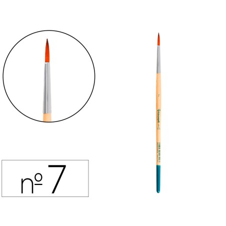 Pincel para pintura acrilica y acuarela liderpapel n 7 punta redonda de pelo sintetico certificado fsc