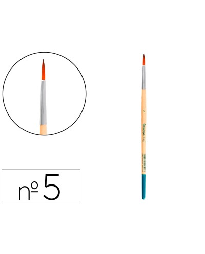 Pincel para pintura acrilica y acuarela liderpapel n 5 punta redonda de pelo sintetico certificado fsc