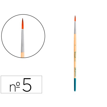Pincel para pintura acrilica y acuarela liderpapel n 5 punta redonda de pelo sintetico certificado fsc