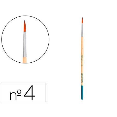 Pincel para pintura acrilica y acuarela liderpapel n 4 punta redonda de pelo sintetico certificado fsc