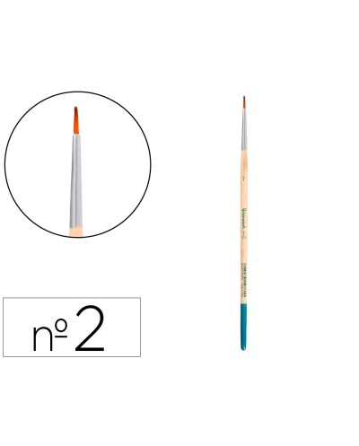 Pincel para pintura acrilica y acuarela liderpapel n 2 punta redonda de pelo sintetico certificado fsc