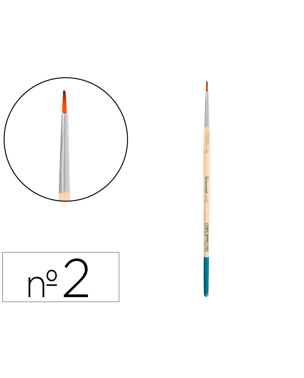 Pincel para pintura acrilica y acuarela liderpapel n 2 punta redonda de pelo sintetico certificado fsc