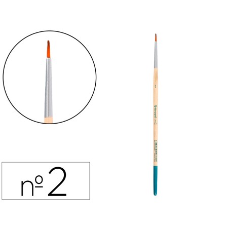 Pincel para pintura acrilica y acuarela liderpapel n 2 punta redonda de pelo sintetico certificado fsc