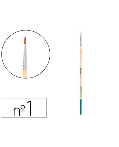 Pincel para pintura acrilica y acuarela liderpapel n 1 punta redonda de pelo sintetico certificado fsc