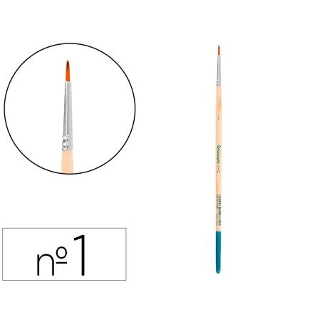 Pincel para pintura acrilica y acuarela liderpapel n 1 punta redonda de pelo sintetico certificado fsc